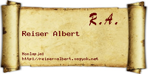 Reiser Albert névjegykártya