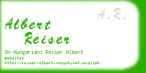 albert reiser business card